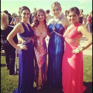 the blue dress with sequins for 130 or best offer!