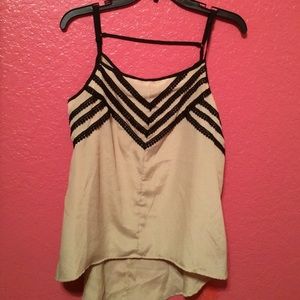 Dressy Tan and Black Tank Top