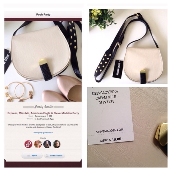 SOLD•HPx4 🆕 steve madden cream crossbody handbag - Picture 4 of 4