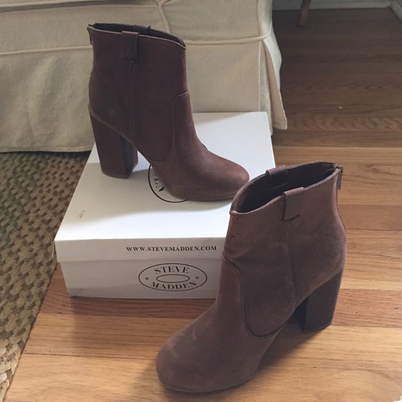 Brown leather boots