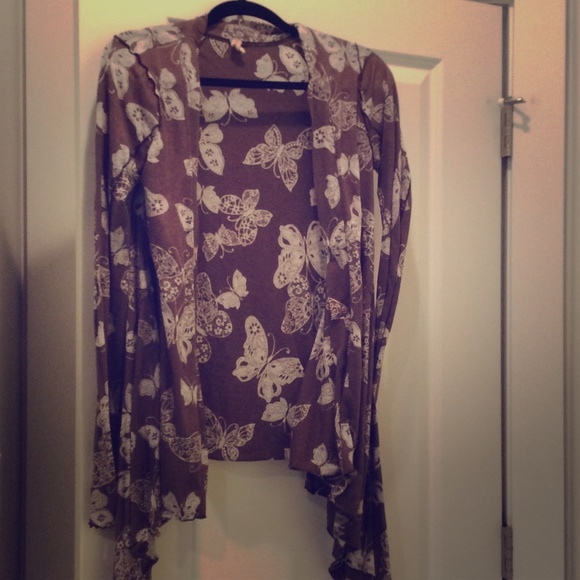 Pink Lotus taupe butterfly wrap