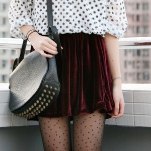 American Apparel Velvet Stretch // Skater Skirt