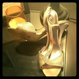 Gold Sequined dress shoes