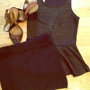 NWOT 344 Tight ruched high waisted black skirt