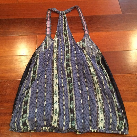 Free People navy blue/pattern tank - Picture 2 of 4