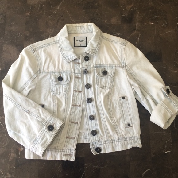 Wet Seal Striped Jean Jacket