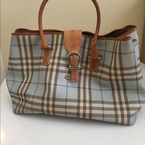 Baby blue Burberry large purse