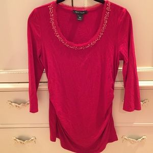 Red White House Black Market Top