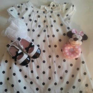 White and black polka dotted Summer dress