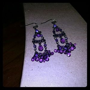 Purple chandelier earrings