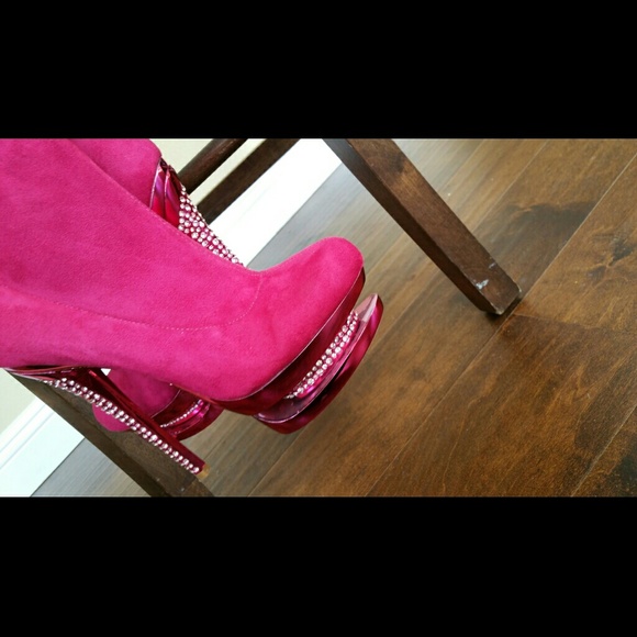 Knee high diamond boots