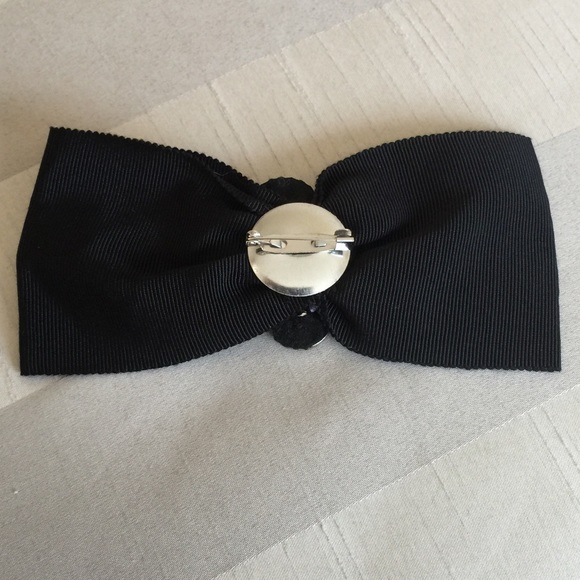 Black Ribbon Bow Pin - Picture 2 of 2