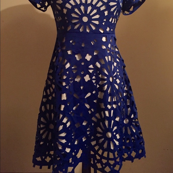 🆕 Blue Laser cut dress 🌟Small - Picture 2 of 4