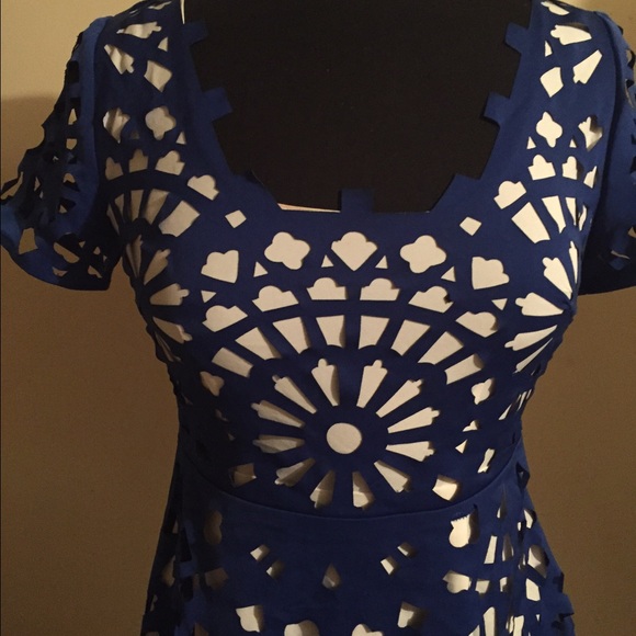 🆕 Blue Laser cut dress 🌟Small - Picture 3 of 4