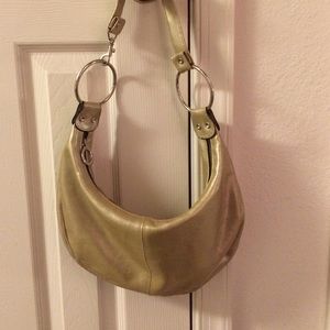 Express Gold Faux Leather Handbag