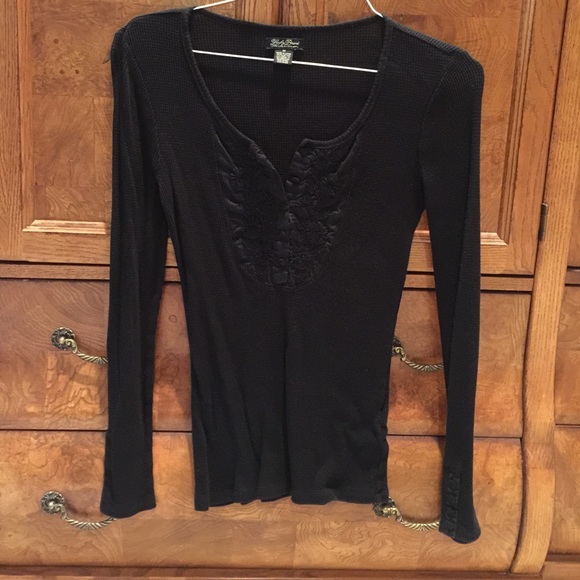 Lucky Brand Long sleeve embroidered shirt