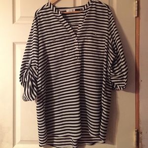 Black and White Stripped Calvin Klein Blouse