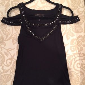 BCBGMAXAZRIA- black sleeve less top!