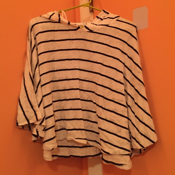 Black and white poncho