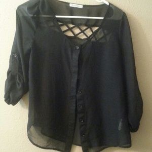 Black transparent shirt
