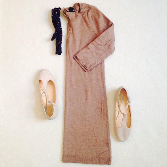H&M tan sweater dress
