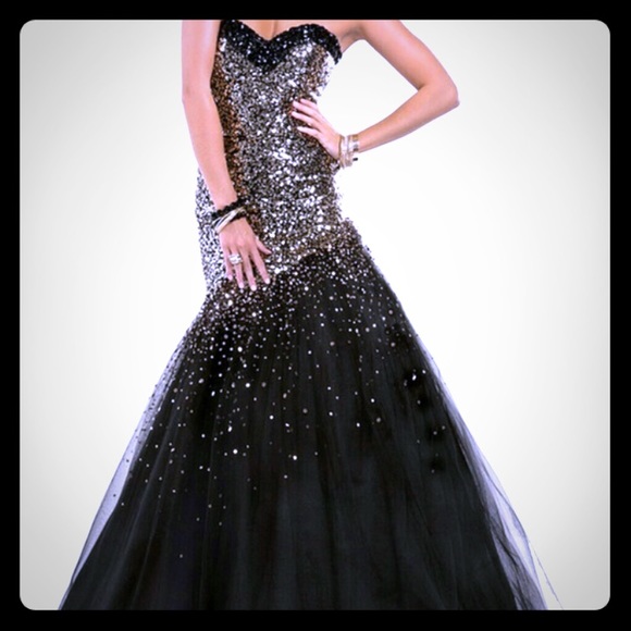 Gold/Silver Sparkle Pageant/Prom Mermaid Gown