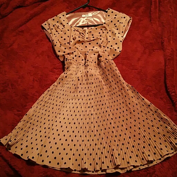 Girly polka dotted brown dress