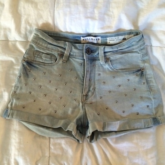 pacsun bullhead high waisted studded shorts