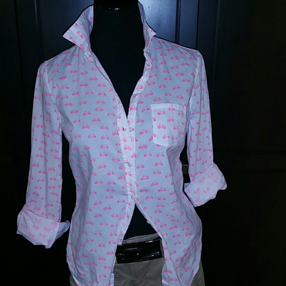 Button-Down with Neon Bicycle Print
