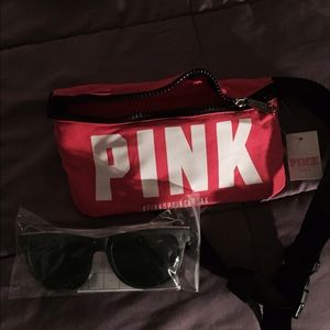 Pink Victoria's Secret fannypack and sunglasses!