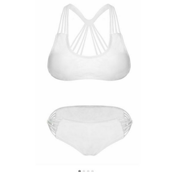 White 2 piece swim suit