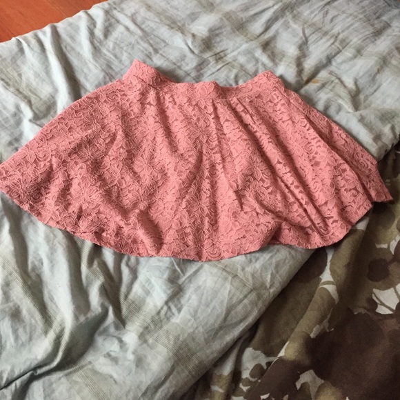 Pink lace skirt