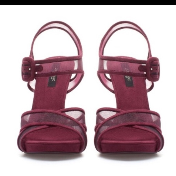 Zara Burgundy Sandals size 6 - Picture 4 of 4