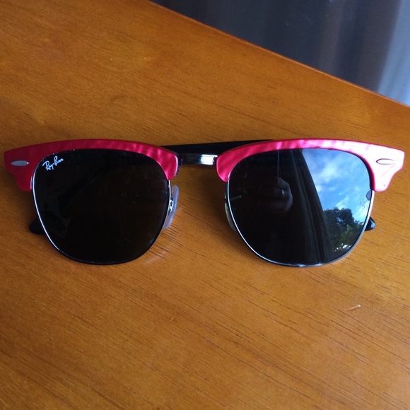 Red Ray-Ban sunglasses
