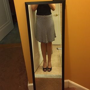 Striped black and white skirt