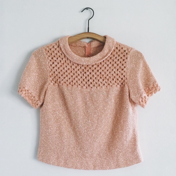 Vintage Tops - Peach Vintage Collard Top