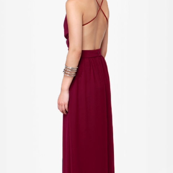 Lulus Dresses & Skirts - Lulus Rooftop Garden Backless Burgundy Maxi Dress