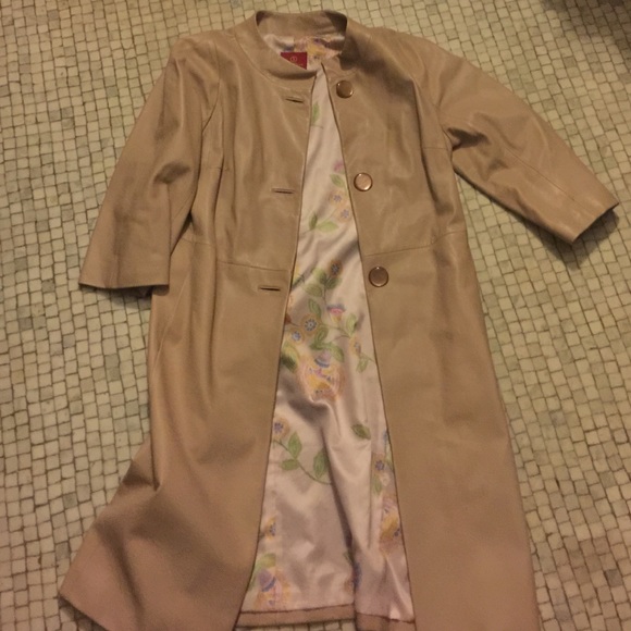 Peach-beige butter soft leather coat, Cole Haan