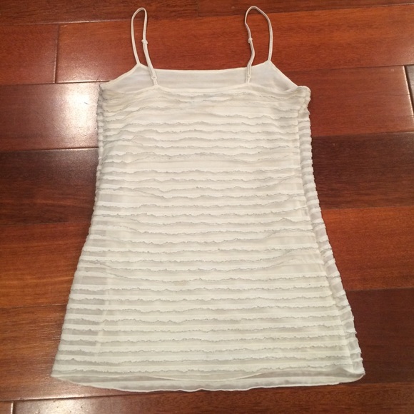 Free People white and silver ruffle tank - Picture 2 of 4