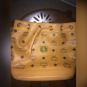 SMALL MCM DRAWSTRING CROSS BODY BAG