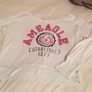 AEO white oversized sweater