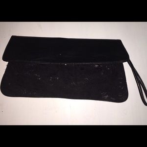 Black lace clutch