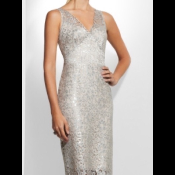BCBG Silver Lace Dress