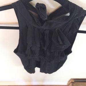 White House Black market Ruffly sheer stretchy top