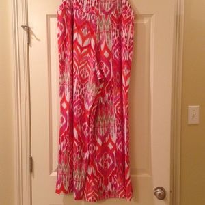 Plus size Pink palazzo pants