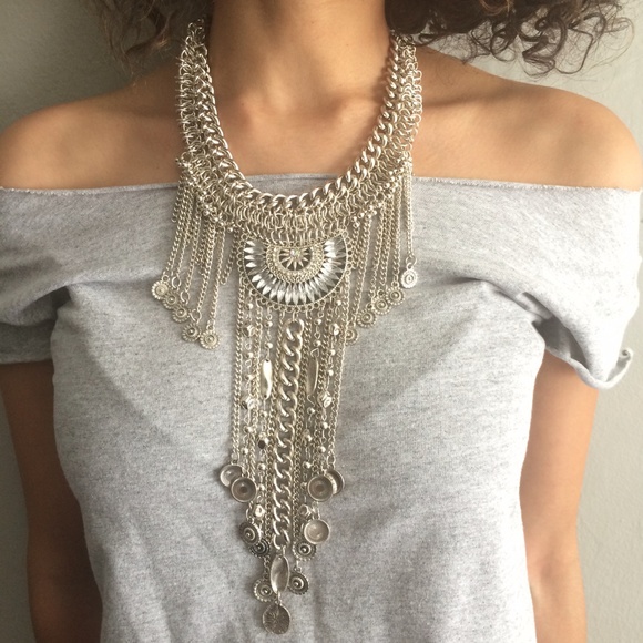 Festive boho silver chain