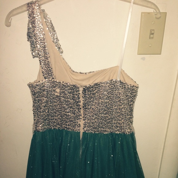 Formal Sequin & Sparkly Teal Dress - Picture 3 of 4