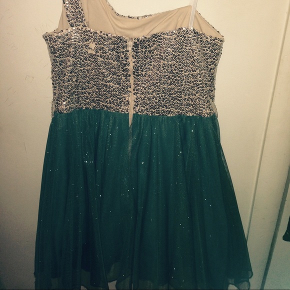 Formal Sequin & Sparkly Teal Dress - Picture 4 of 4