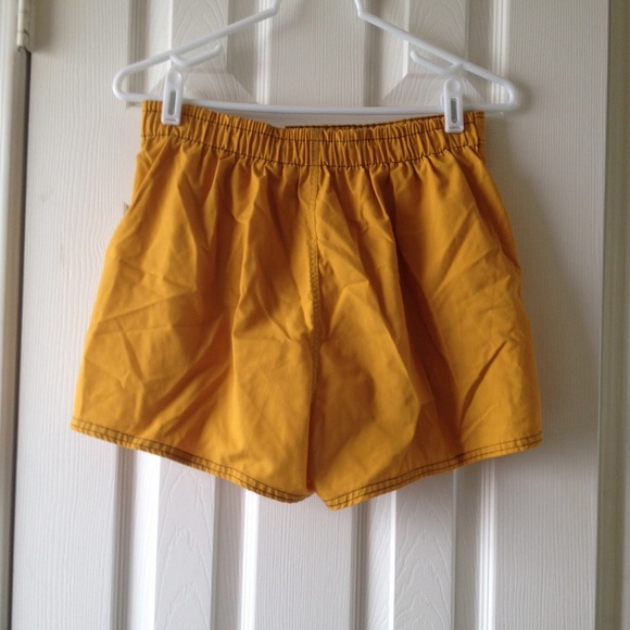 Vintage SOLD. Vintage mustard colored shorts from Jessica's closet on