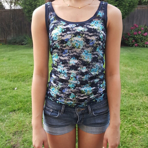 Floral Lace Sleeveless Tank